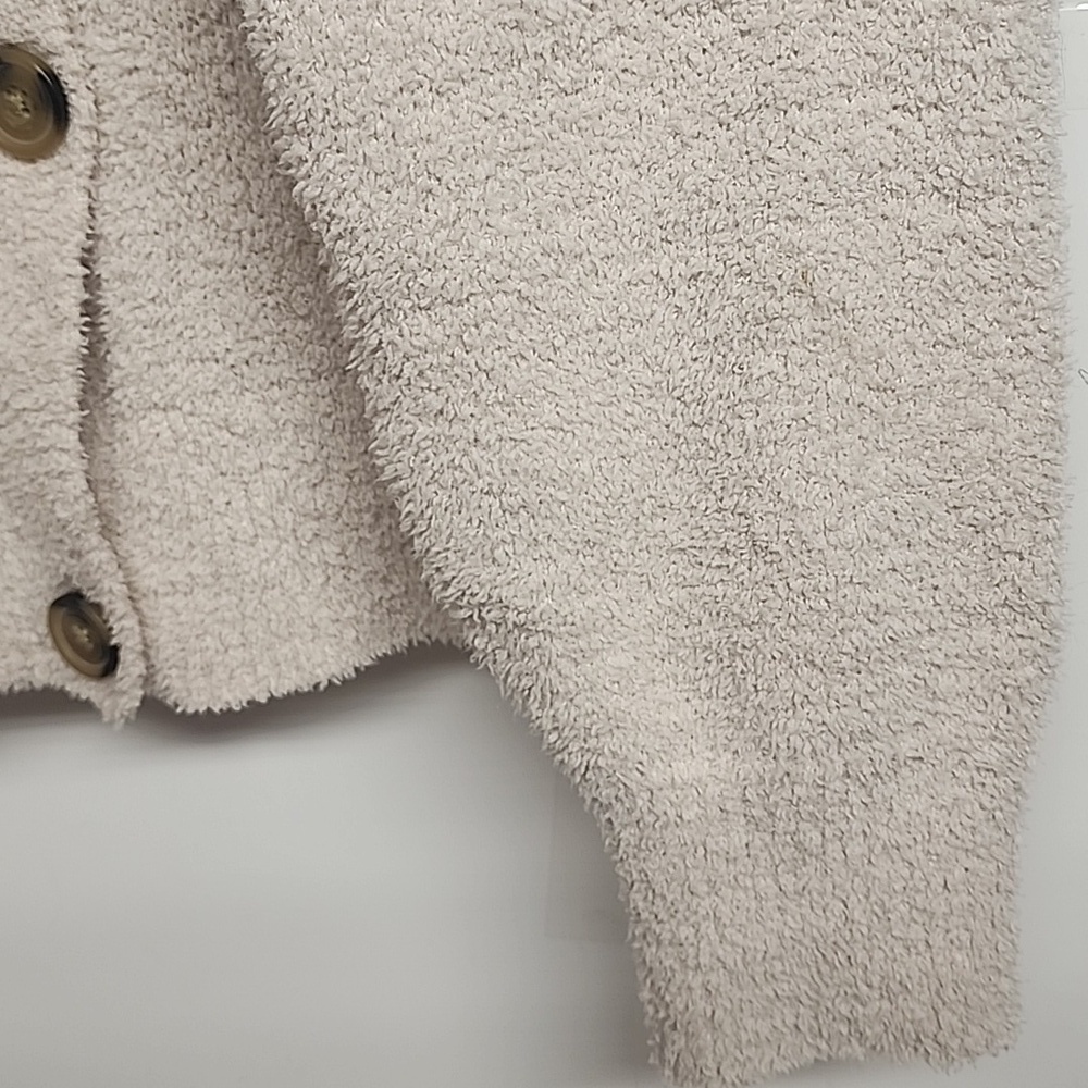 Cozy Comfy Cream Cardigan by Yummy Sweaters.  V-neck Button-Down Long Sleeve. - Picture 3 of 6